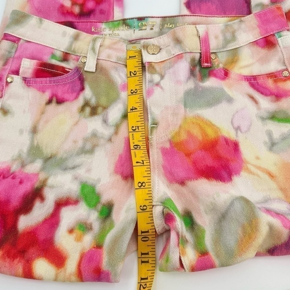 KATE Spade NY Broome Street Capri Bright Watercolor Play Hooky Jeans Size 27 - Picture 15 of 16